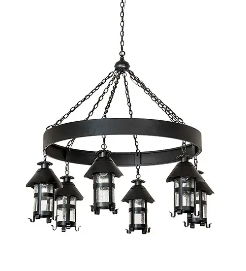 50" Wide Rutland 6 Lantern Chandelier - Image 3