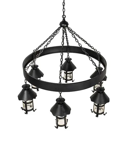 50" Wide Rutland 6 Lantern Chandelier - Image 4