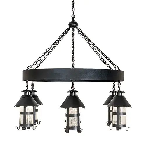 50" Wide Rutland 6 Lantern Chandelier - Image 5