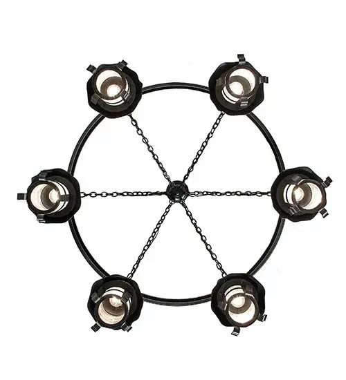 50" Wide Rutland 6 Lantern Chandelier - Image 7