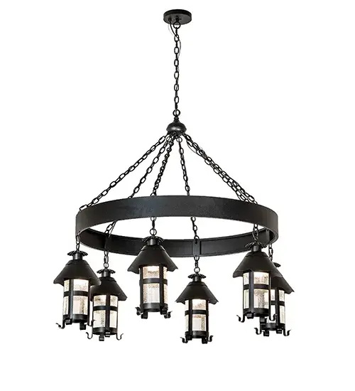50" Wide Rutland 6 Lantern Chandelier - Image 10