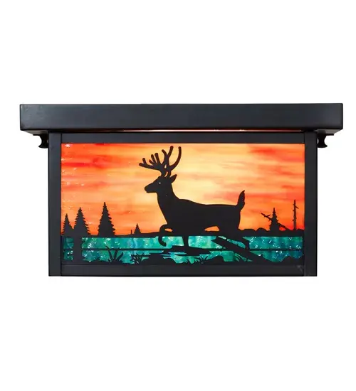 12" Square Hyde Park Deer Creek Flushmount - Image 4