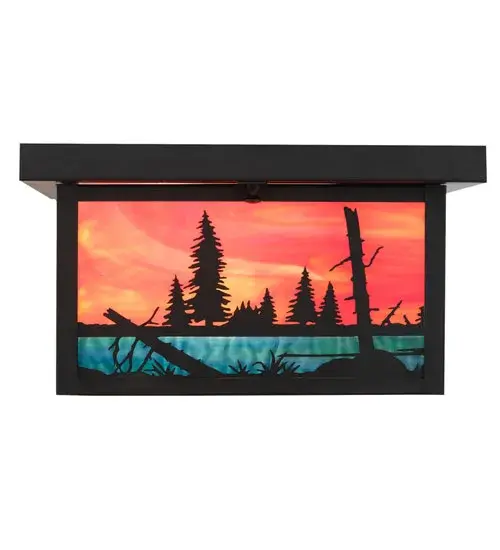 12" Square Hyde Park Deer Creek Flushmount - Image 7