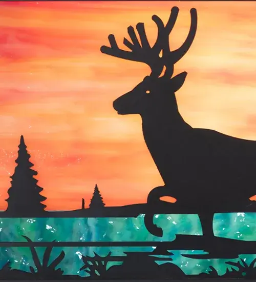 12" Square Hyde Park Deer Creek Flushmount - Image 8