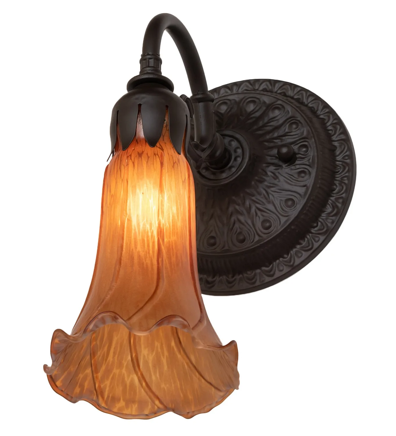 Amber One Light Wall Sconce in Oil Rubbed Bronze