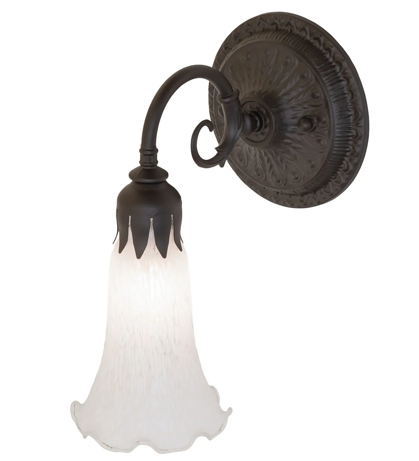 White One Light Wall Sconce in Oil Rubbed Bronze