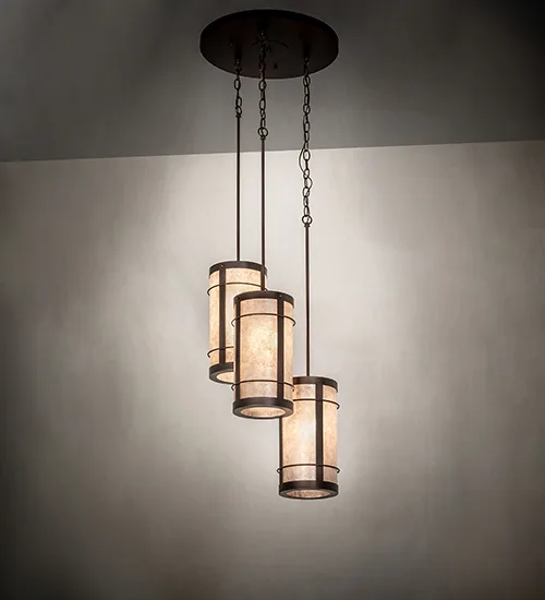 18" Wide Villa 3 Light Cascading Pendant
