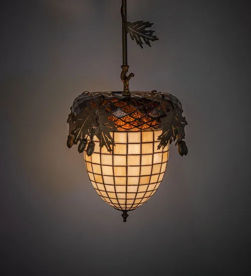 12" Wide Greenbriar Oak Inverted Pendant