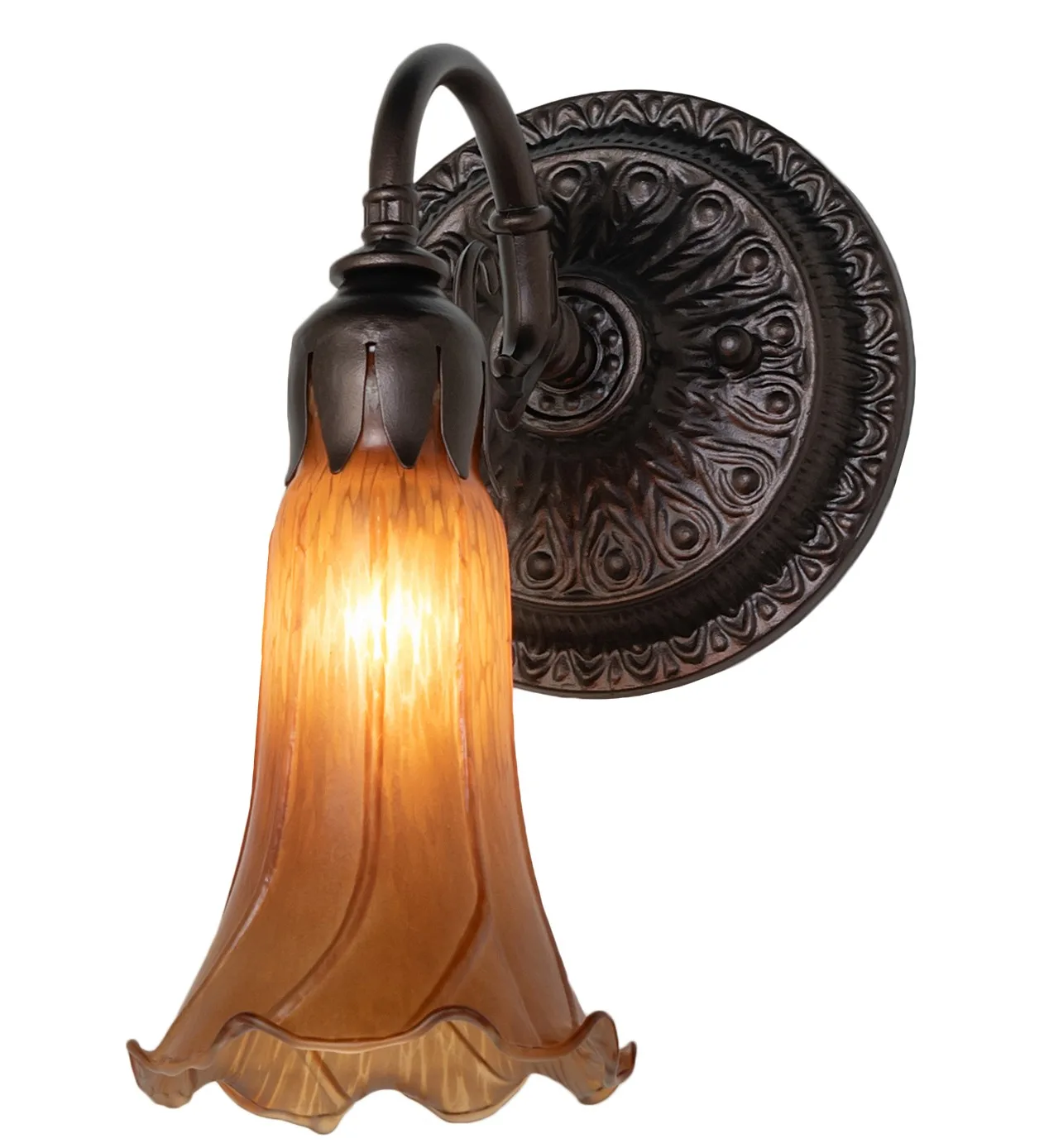 Amber One Light Wall Sconce in Mahogany Bronze