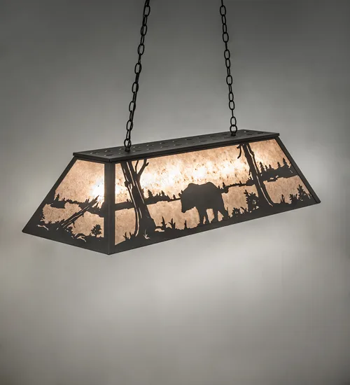 48" Long Bear at Lake Oblong Pendant