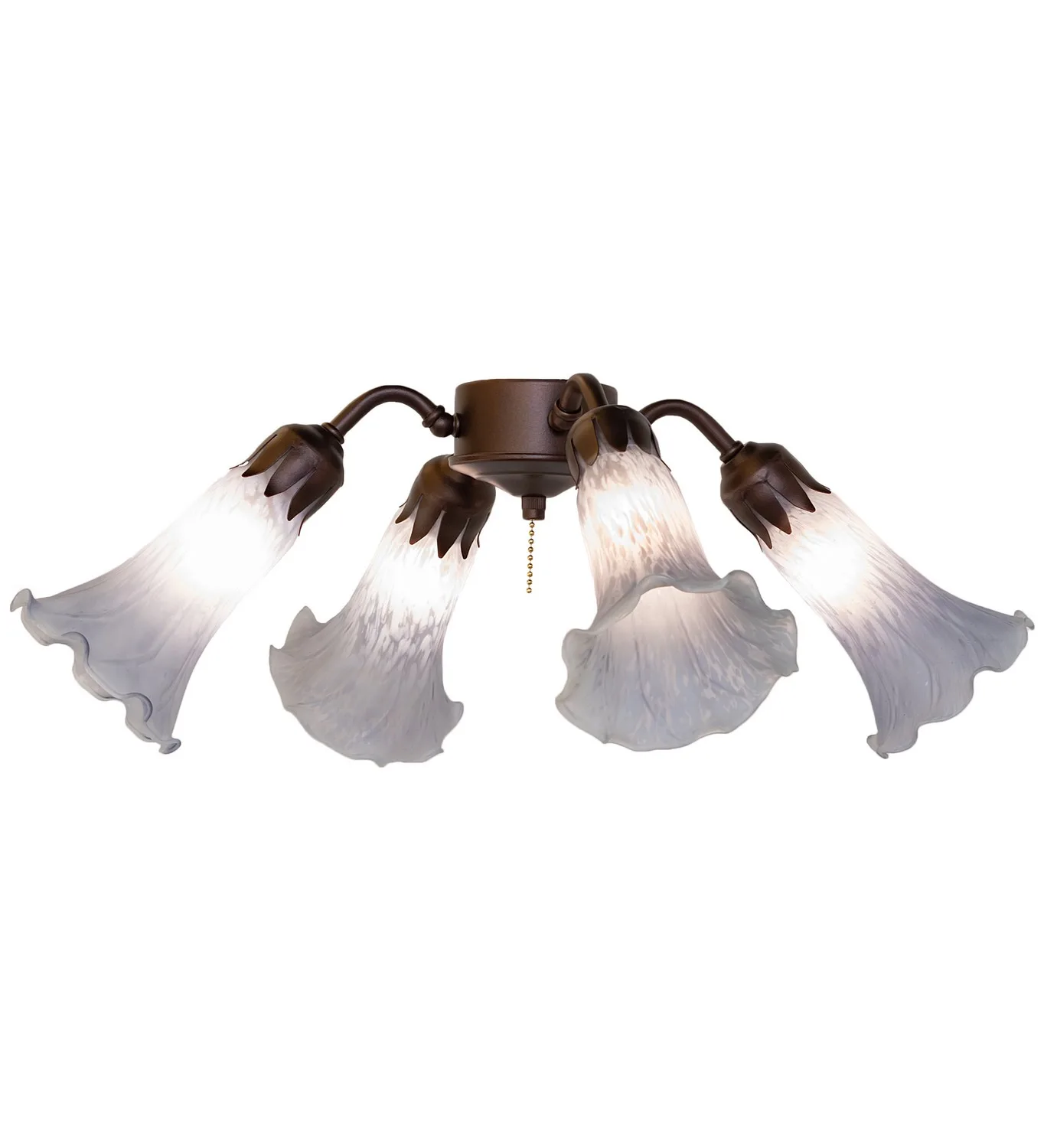 Gray Four Light Fan Light in Mahogany Bronze