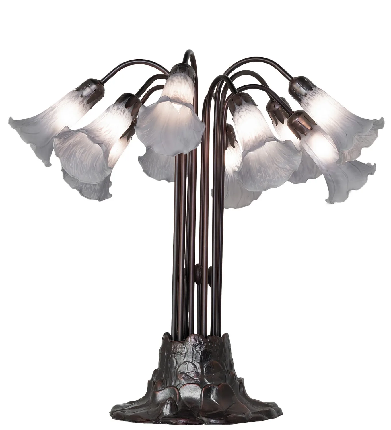 Gray Ten Light Table Lamp in Mahogany Bronze