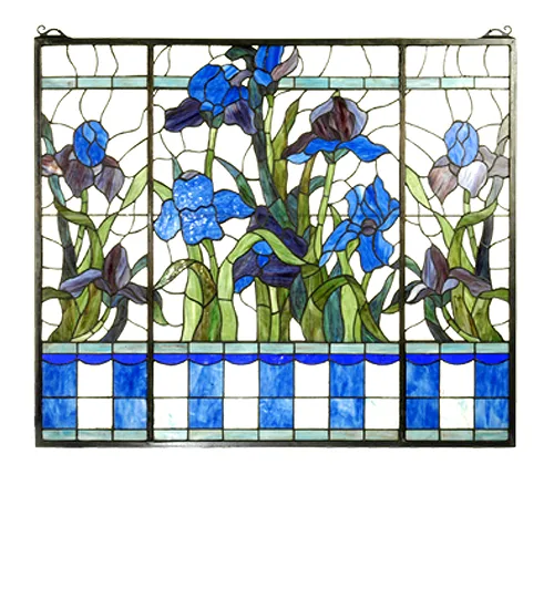 40"W X 34"H Iris Stained Glass Window