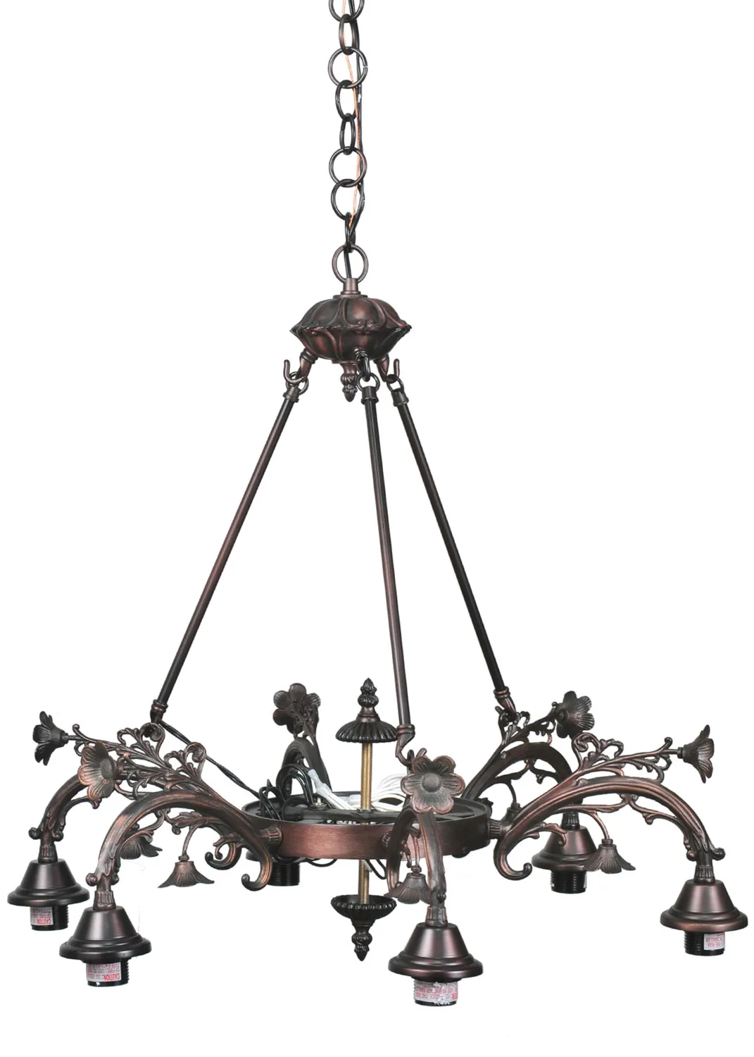 Leaping Bass Eight Light Chandelier in Mahogany Bronze