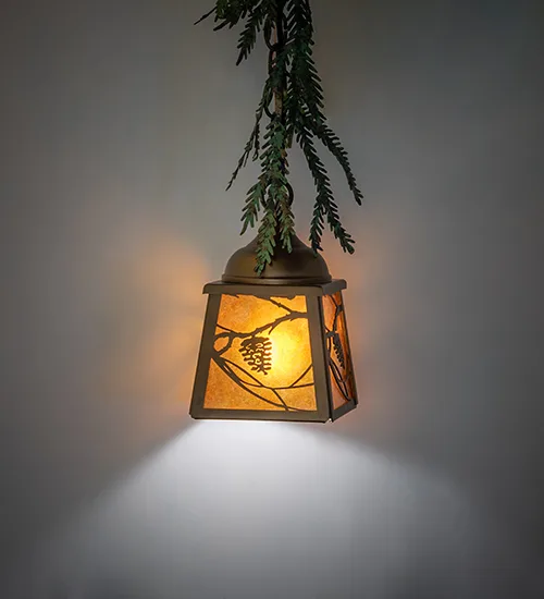 5" Square Pine Branch Valley View Mini Pendant