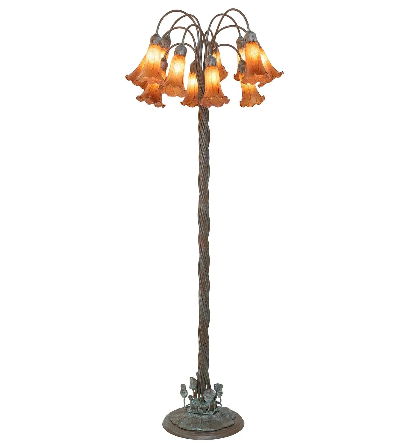 Amber 12 Light Floor Lamp in Bronze