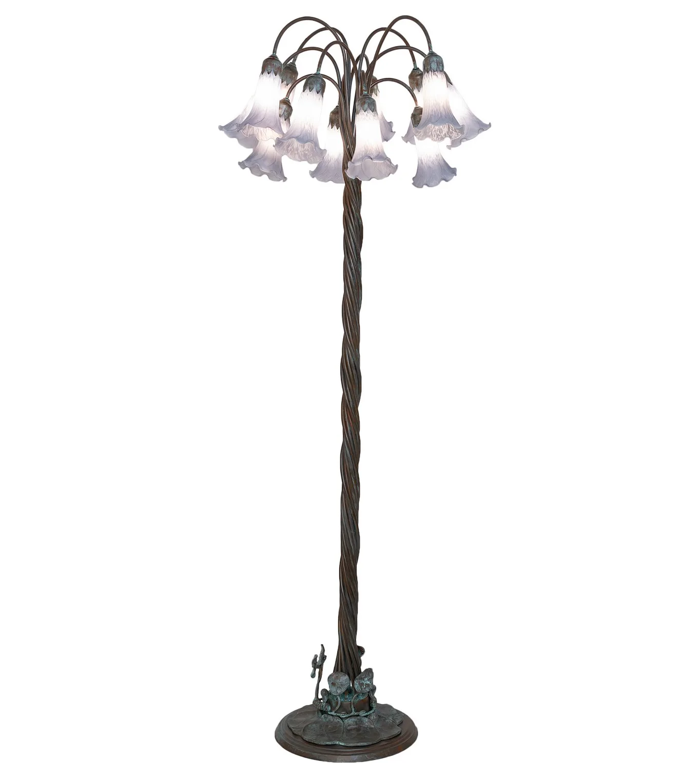 Gray 12 Light Floor Lamp in Bronze