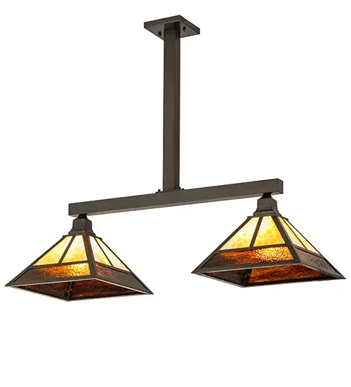 37" Long Hyde Park "T" Mission 2 Light Island Pendant - Image 2