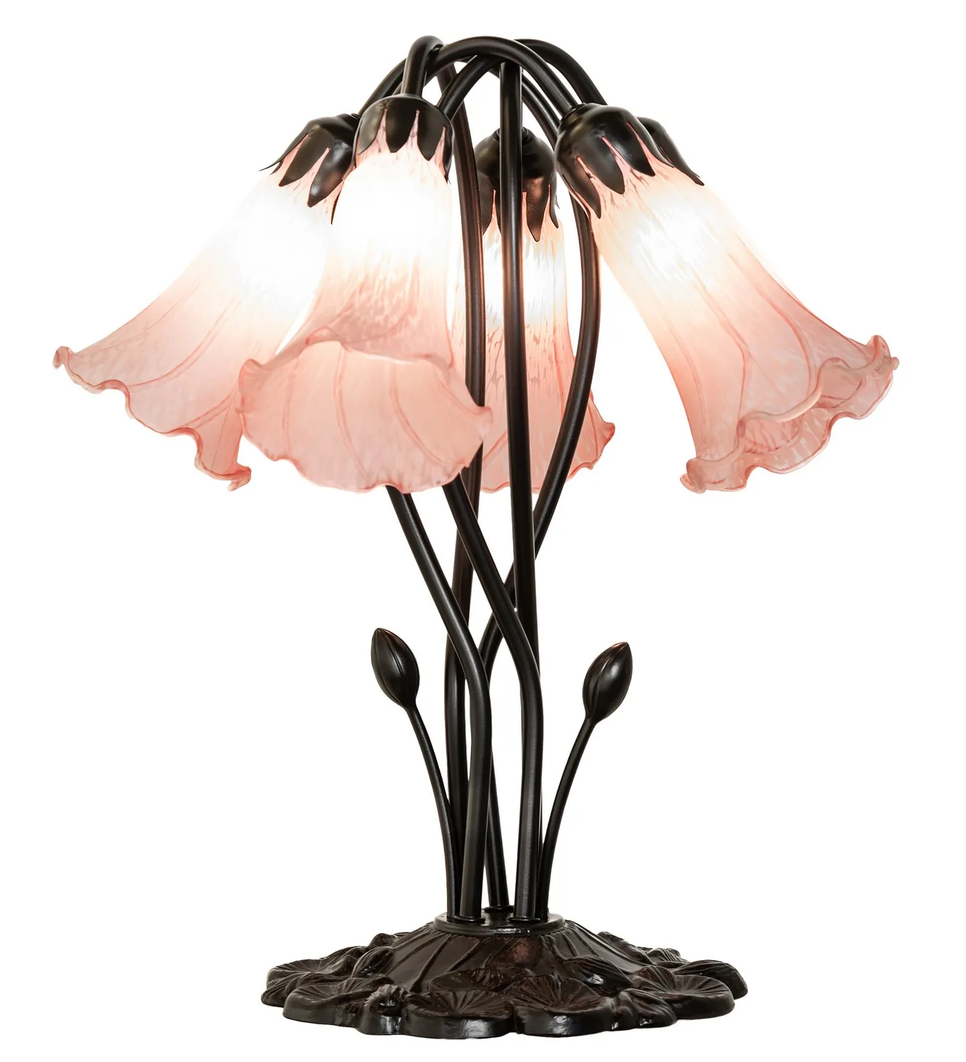 Pink Five Light Table Lamp in Mahogany Bronze