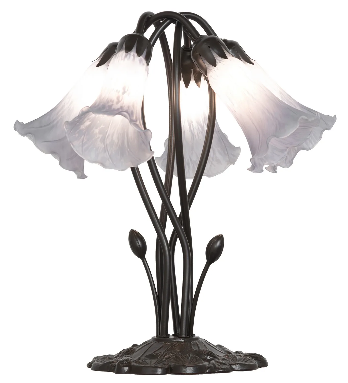 Gray Five Light Table Lamp in Mahogany Bronze