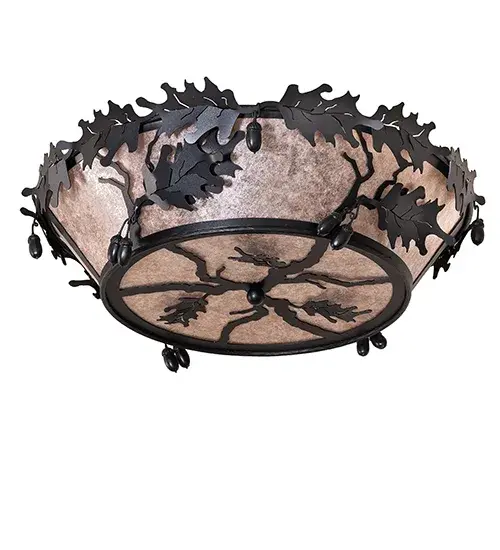 23.5" Wide Oak Leaf & Acorn Flushmount - Image 3