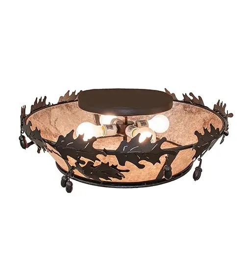23.5" Wide Oak Leaf & Acorn Flushmount - Image 4