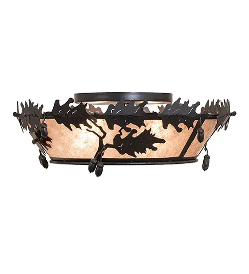 23.5" Wide Oak Leaf & Acorn Flushmount - Image 5
