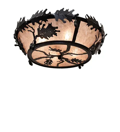 23.5" Wide Oak Leaf & Acorn Flushmount - Image 6