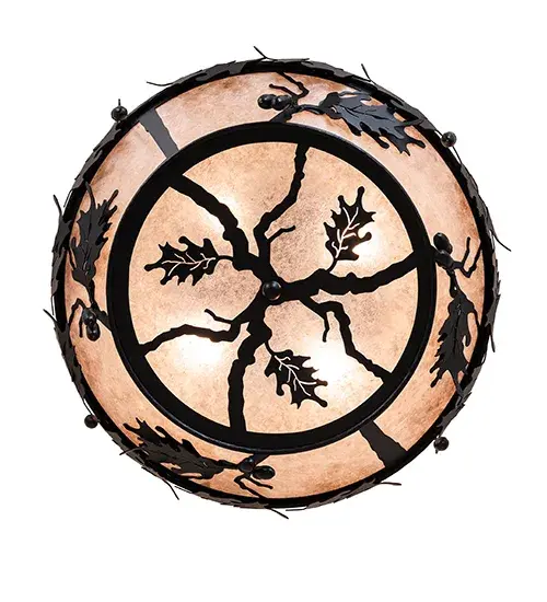 23.5" Wide Oak Leaf & Acorn Flushmount - Image 7