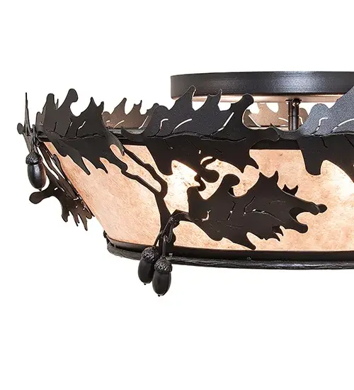23.5" Wide Oak Leaf & Acorn Flushmount - Image 8