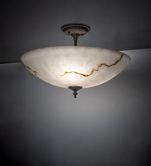 20" Wide Corinth Marble Semi-Flushmount