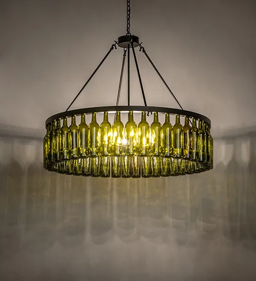 48" Wide Tuscan Vineyard 44 Wine Bottle Chandelier