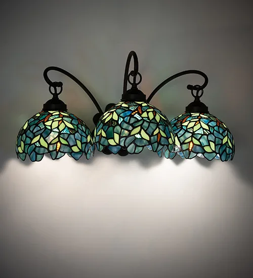 22" Wide Nightfall Wisteria 3 Light Wall Sconce