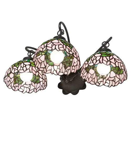 22" Wide Tiffany Cabbage Rose 3 Light Wall Sconce - Image 6