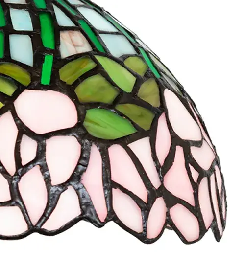 22" Wide Tiffany Cabbage Rose 3 Light Wall Sconce - Image 8