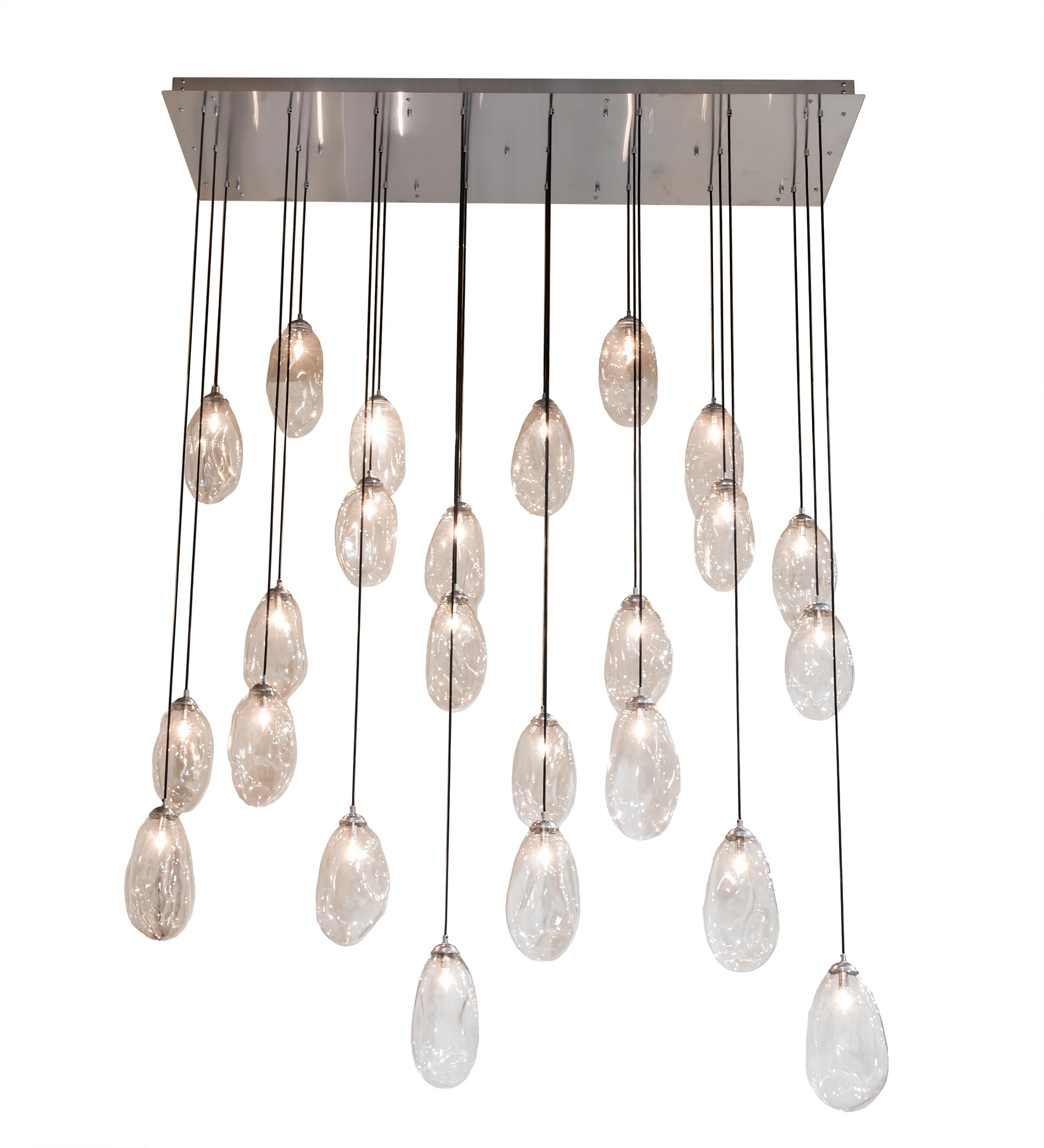 72" Long Celine 24 Light Oblong Cascading Pendant