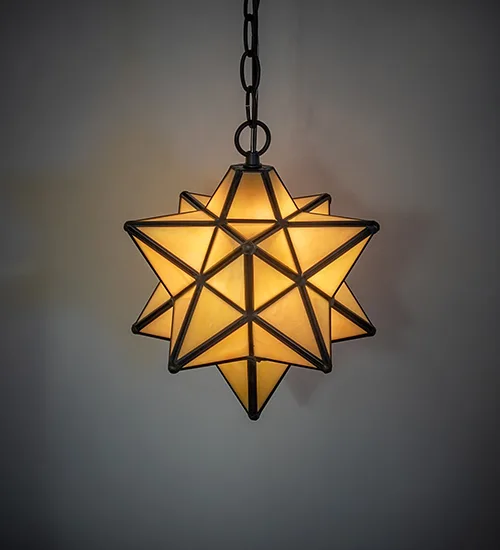 9" Wide Moravian Star Mini Pendant