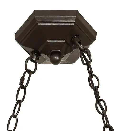 47" Long Tiffany Jeweled Peacock 3 Light Island Pendant - Image 9