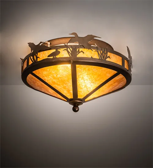 16" Wide Ducks in Flight Flushmount