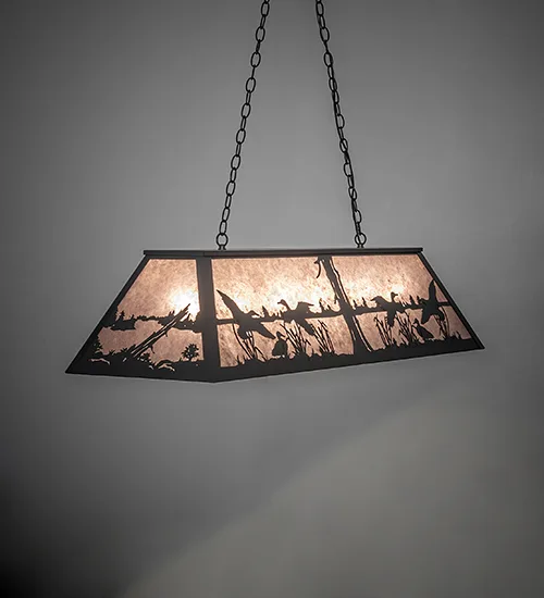 48" Long Ducks in Flight Oblong Pendant