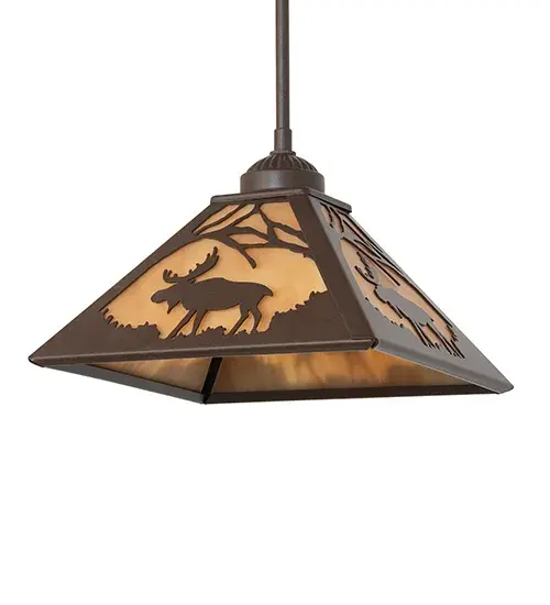 10" Square Lone Moose Mini Pendant - Image 3