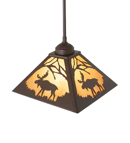 10" Square Lone Moose Mini Pendant - Image 5