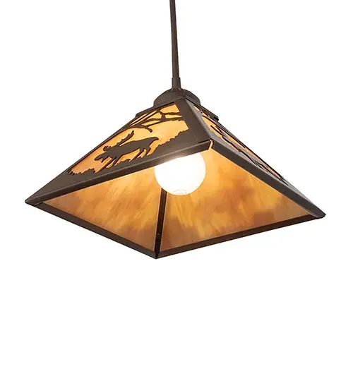 10" Square Lone Moose Mini Pendant - Image 7