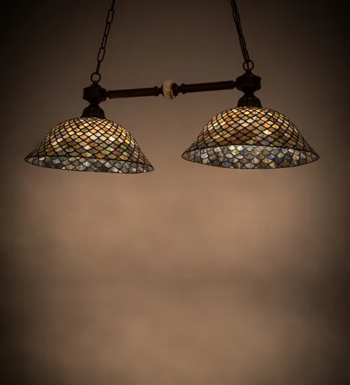 37"L Tiffany Fishscale 2 LT Island Pendant