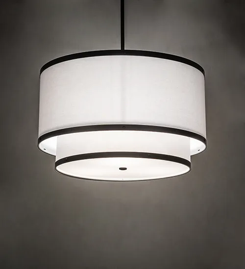 30" Wide Cilindro Two Tier Textrene Pendant