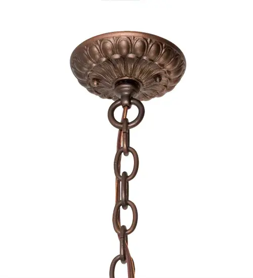 24"W Tiffany Peacock Feather Inverted Pendant - Image 9