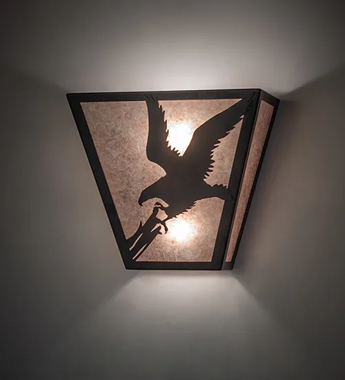 13" Wide Strike of the Eagle Wall Sconce