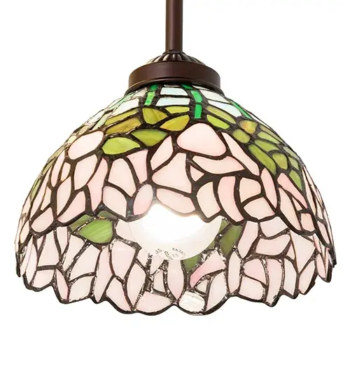 8" Wide Tiffany Cabbage Rose Mini Pendant - Image 6