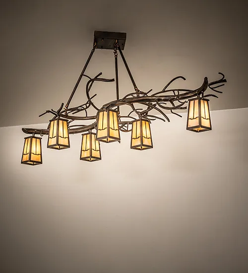 53" Long Winter Solstice 6 Light Oblong Chandelier