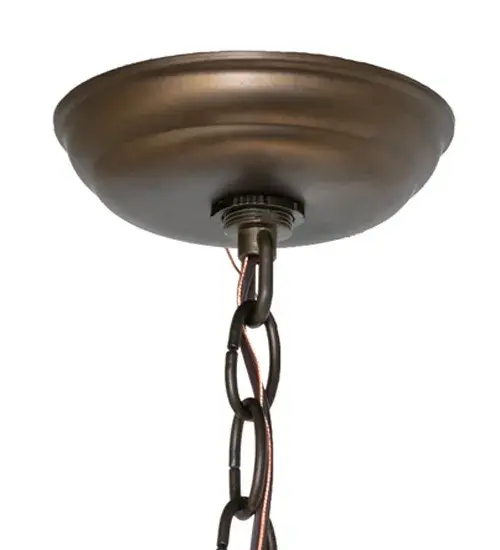 19" Oak Leaf & Acorn 6 Light Chandelier - Image 9